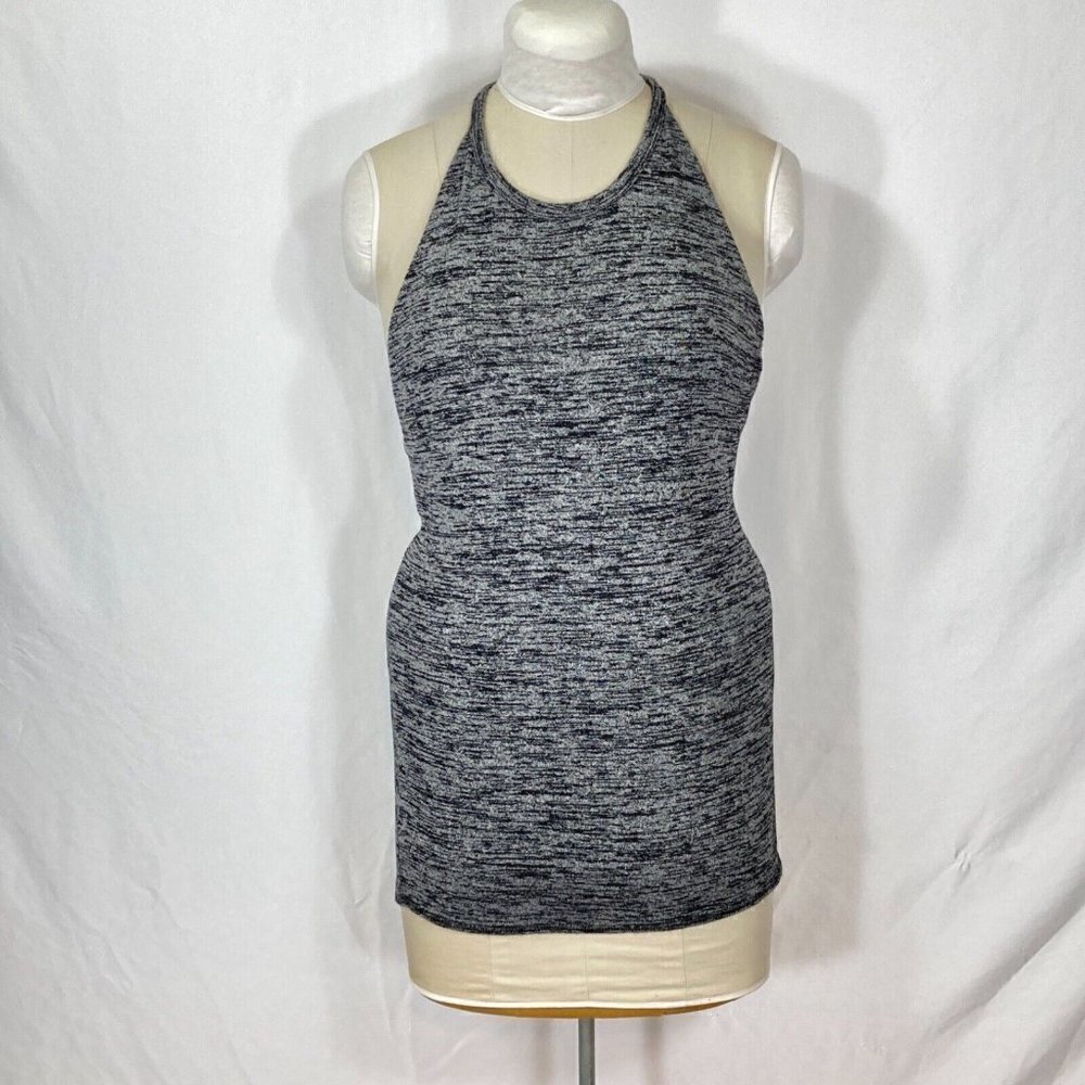 Wilfred Free Mini Knit Halter Dress Gray Med